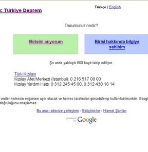 Google'dan depremde kişi bulucu!